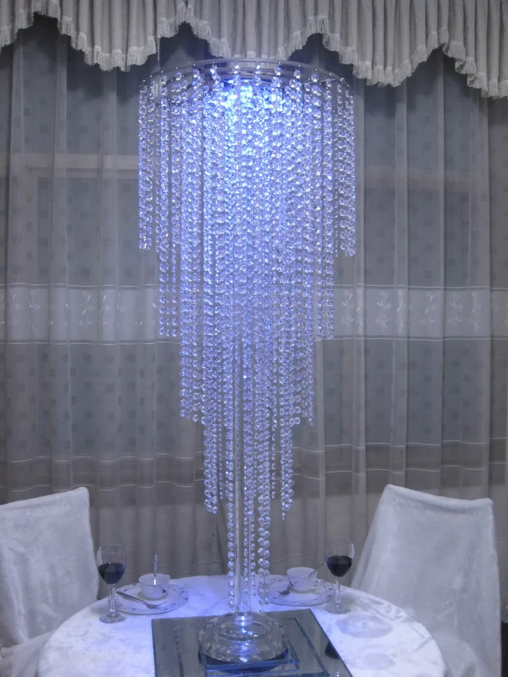 

Tall wedding flower stand centerpieces 4tiers crystal chandelier table decor in Event & Wedding Supplies