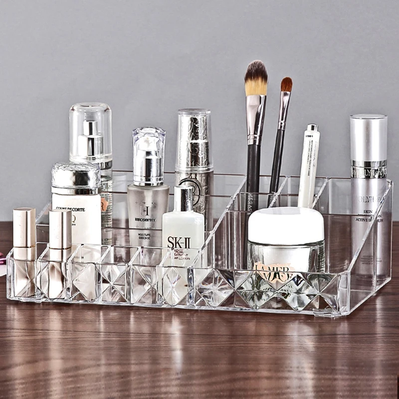 L Plus Diamond Cosmetic Storage Box Desktop Jewelry Lipstick Makeup Brush Mask Skin Care Container Dressing Table Organizer