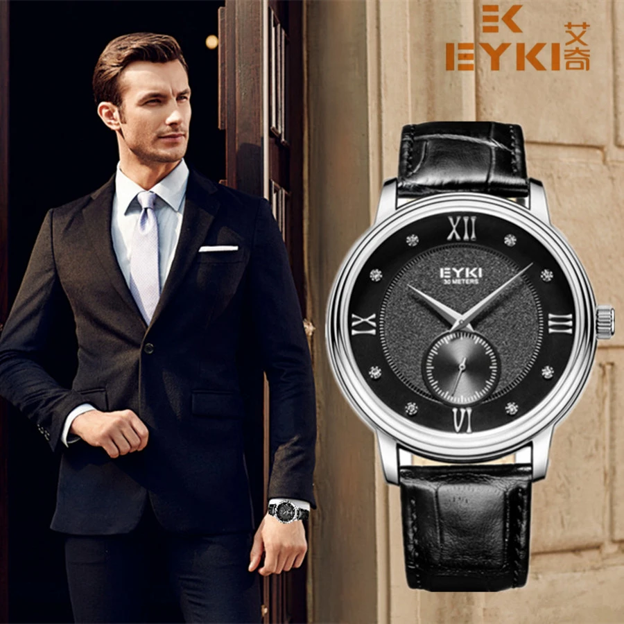 

2017 Top Brand Eyki Mens Watches Luxury Quartz Watch Fashion Casual Business Male Wristwatches Quartz-watch Relogio Masculino