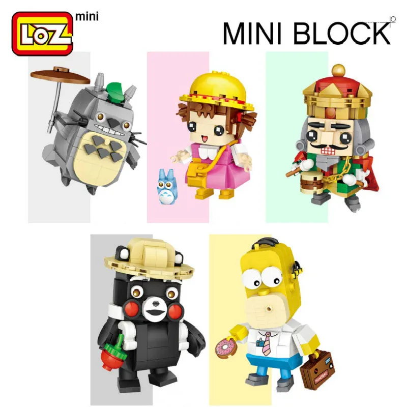 

New LOZ Mini Blocks Heads Japan Anime Nutcracker King Bear Cartoon Cute Animal Snoring Soldiers Building Blocks Toys Children