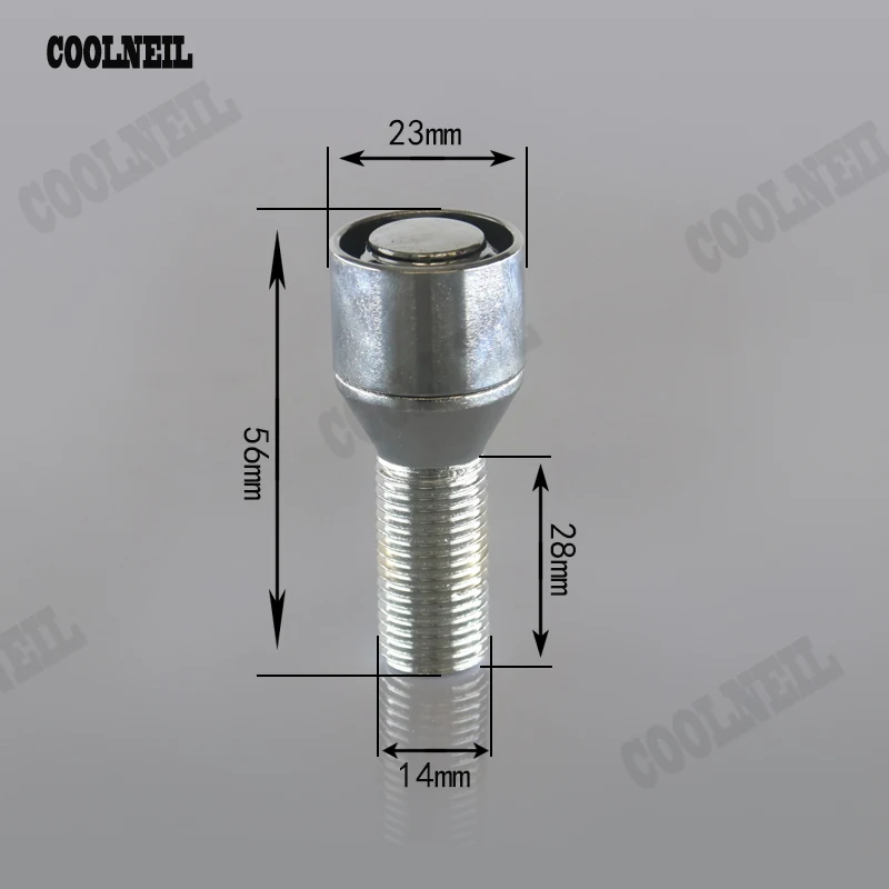 1 комплект 4+ 1 колесо Болт замок безопасности ушковый комплект с ключом(M14X1.5
