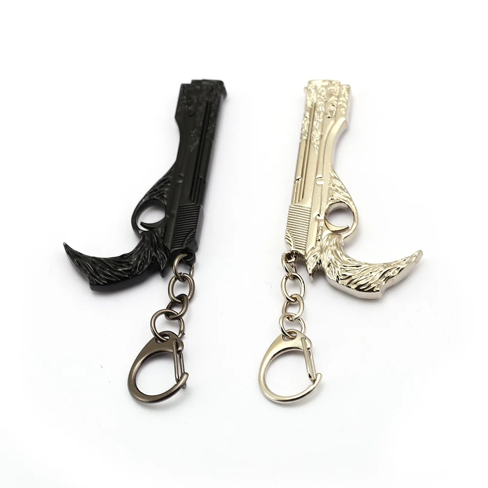 

Hot Game Devil May Cry Keychain Dante Guns Ebony & Ivory Keyrings Key Holder Metal 2019 New Gifts