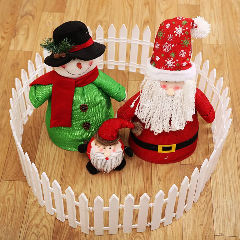 1pcs DIY Miniature Small Wood Fence Christmas Tree Fence White