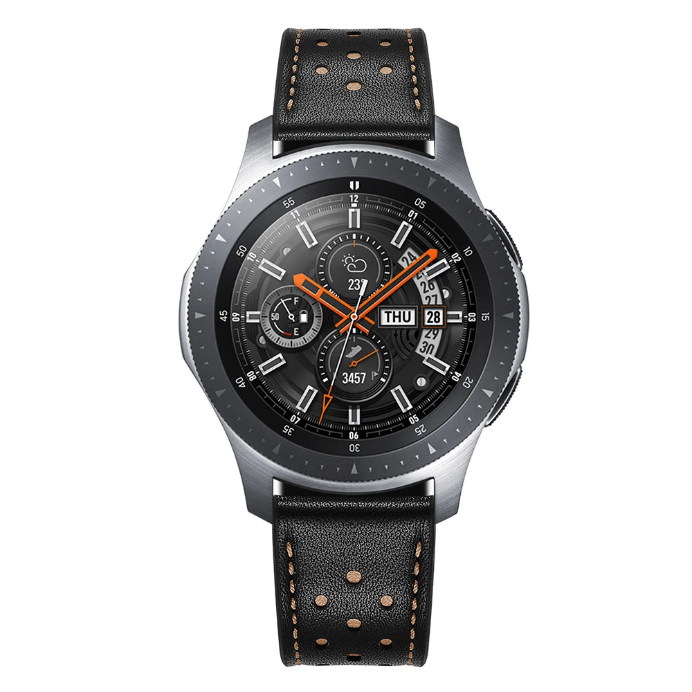 20 мм 22 ширина ремешок из натуральной кожи для Samsung Galaxy Watch 42 46 Gear S3 Sport S2 Ремешок