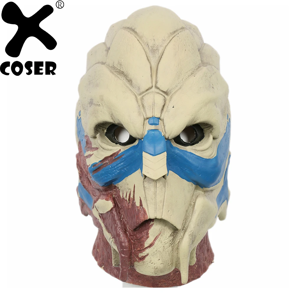 XCOSER Mass Effect Garrus Vakarian Deluxe ПВХ латексная маска взрослые аксессуары для косплея 2019