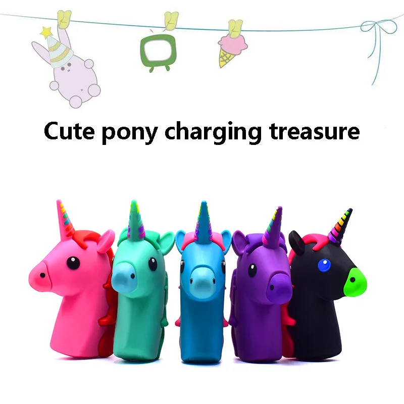 

New Unicorn Power Bank 4000mah Cute Portable Battery Charger Backup Power Cartoon 18650 Battery External Battery Charger Cases