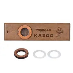 Классический Деревянная гармоника Kazoo красивая гладкая поверхность музыкальный инструмент класса с прикрепленными пленки, Металл Коробка