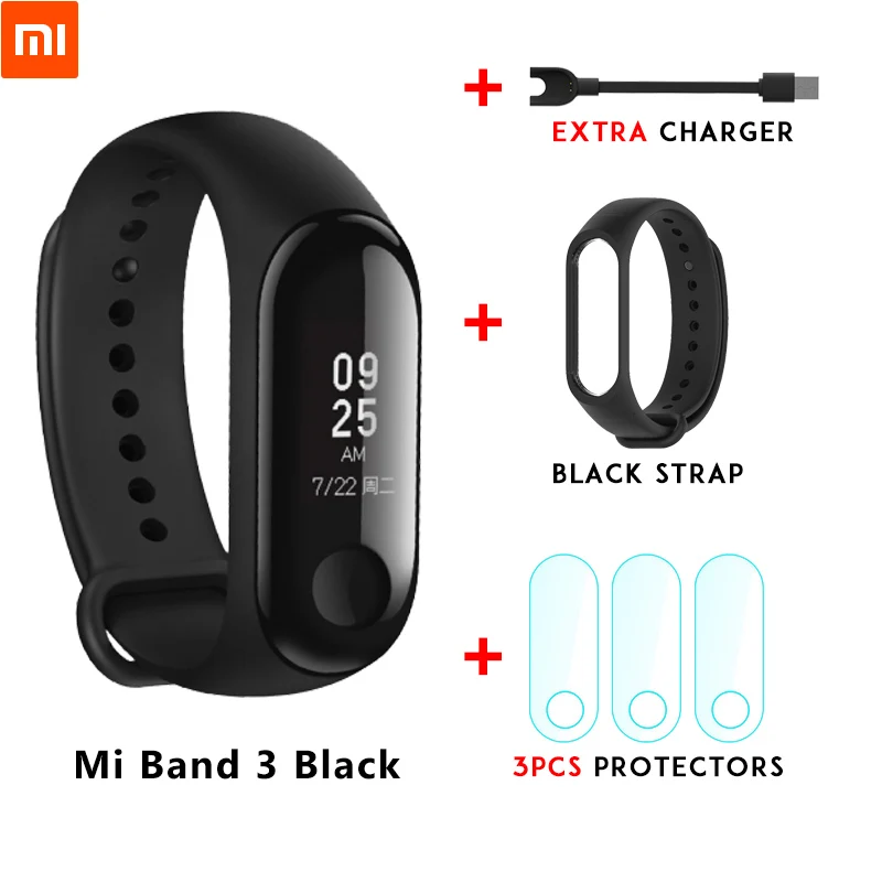 Xiaomi mi Band 3 mi band 3 для Android IOS фитнес-трекер монитор сердечного ритма 0,78 ''OLED дисплей тачпад Bluetooth 4,2 - Цвет: Mi band 3 n strap