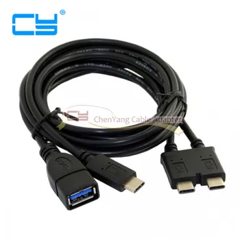 

Dual USB 3.1 Type-C to USB-C & USB 3.0 Female OTG Data for New 13 inch Macbook Pro Cable