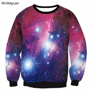 

Starry Night Galaxy Space Sweatshirt 3D Print Hipster Sweatshirts Casual Hoodies Outfits Men/Women Clothes Pullover O neck Tops