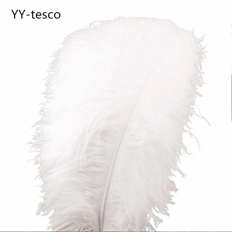 

YY-tesco 10 Pcs/Lot Natural White Ostrich Feathers For Crafts 15-70CM Carnival Costumes Party Home Wedding Decorations Plumes