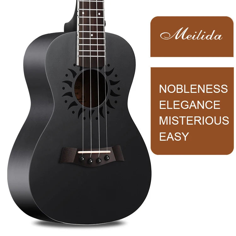 

23inch ukulele small guitar is easy to learn and variety color the venerable and mysterious black carving sun instrument ukelele