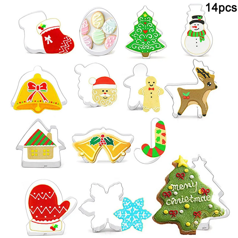 

High Cake Cookie Mould Mold Cutter Stainless Steel Christmas Style DIY Fondant Biscuit Baking UEJ