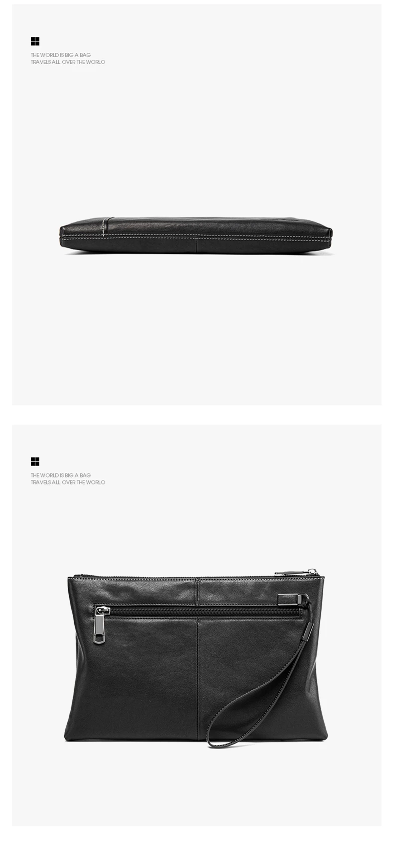 BISON DENIM Cowskin Кожаный клатч для мужчин из натуральной кожи Длинный карман бумажник на молнии дизайнерский бренд мужской кошелек для телефона N8245