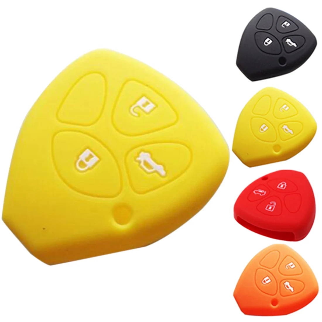 

Dewtreetali Silicone Remote Control Car Key Case 3 Buttons Keys cover for Toyota Camry Crown Ruiz Corolla
