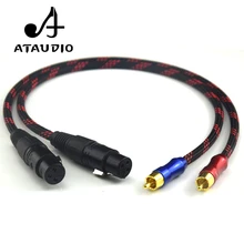 ATAUDIO Hifi 2RCA Male to 2XLR Female Audio Cable Hi end 4N OFC Dual XLR Female