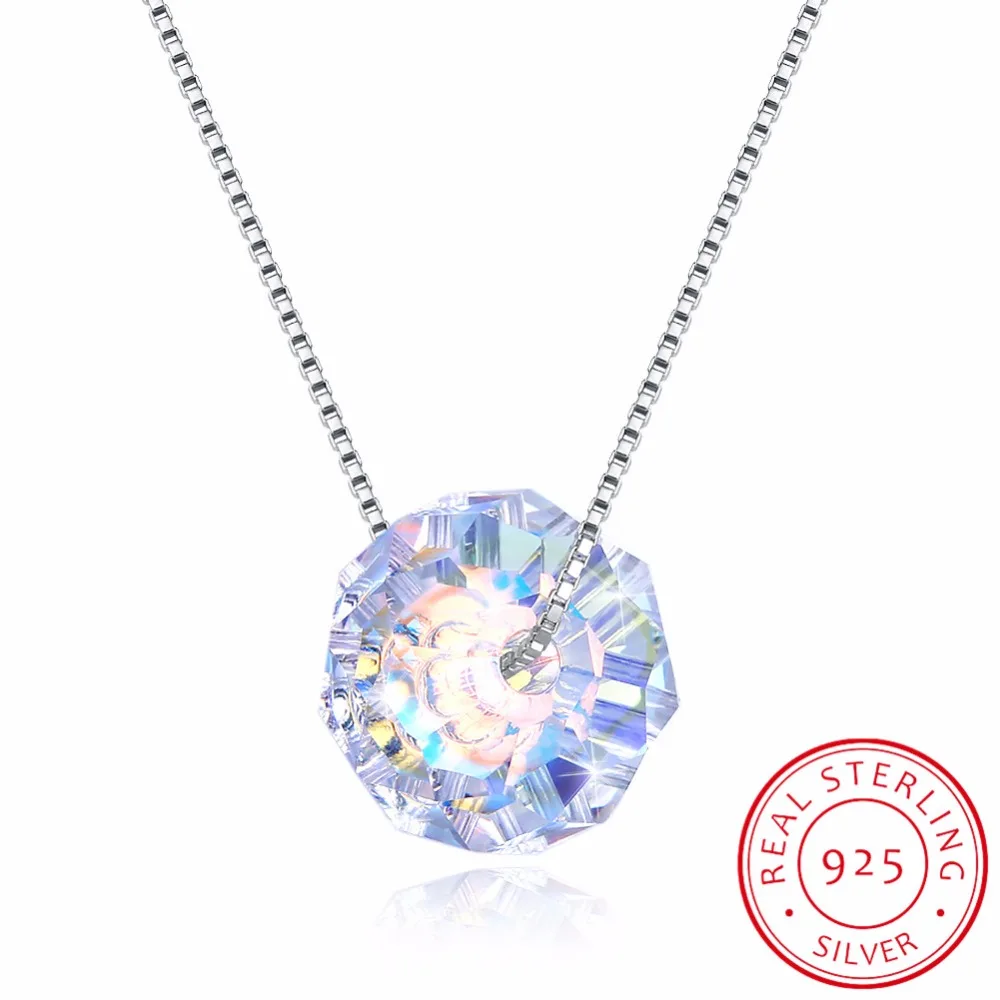Lekani 925 Silver Fine Jewelry Colorful Briolette Beads Crystals From Swarovski Pendant Necklace Simple Chain Collares For Women huismerk kopen in de aanbieding Lekani 925 Silver Fine Jewelry Colorful Briolette Beads Crystals From Swarovski Pendant Necklace Simple Chain Collares For Women huismerk kopen in de aanbieding