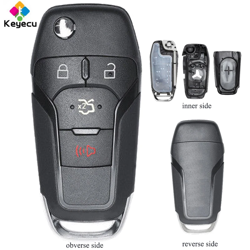Замена KEYECU флип дистанционного ключа автомобиля оболочки чехол с 3+ 1 кнопка-Fob для Ford Fusion Edge Explorer 2013 14 15 FCC: N5F-A08TAA