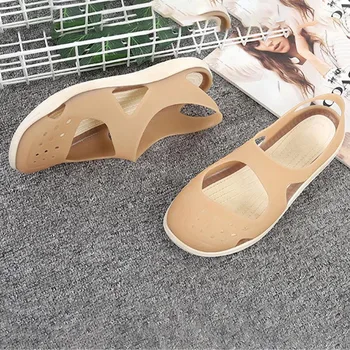 

Women Girl Flat Sandals Hollow Out Anti-slip Breathable Portable for Summer Beach B2Cshop
