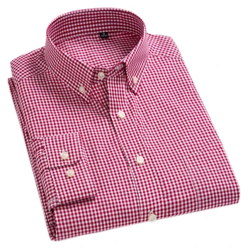 

New Arrival Men's Oxford Wash and Wear Plaid Shirts 100% Cotton Casual Shirts High Quality Fashion Design Men's Dress Shirts