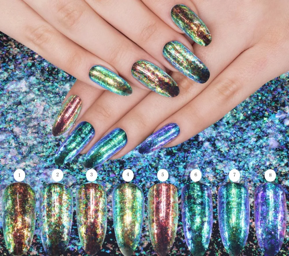 Mirror Nail Glitter Shimmer Nail Art Chrome Pigment Powder Dust