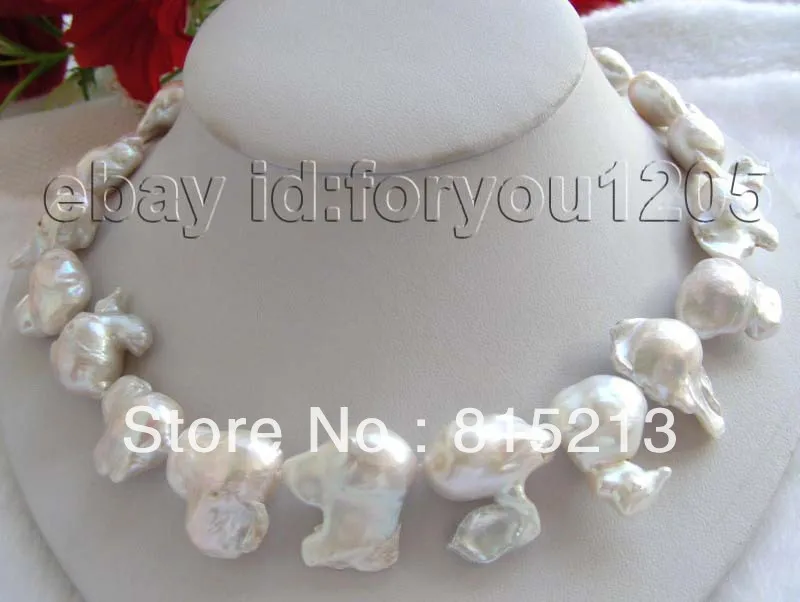 

N1298 Natural White Reborn Keshi Pearl Necklace % Discount AAA