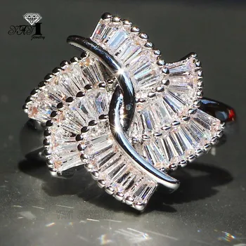 

YaYI Jewelry Fashion Princess Cut 3.8 CT White Zircon silver filled Engagement Rings wedding Rings Party Brand Rings 640