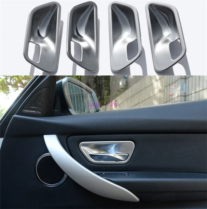 4pcs ABS Chrome Car Inner Door Handle Cover Bowl Hairline Sticker Car-styling For BMW 3 4 Series 428i 316i 318i 320li F30 F35 et