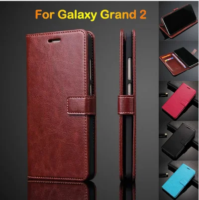 

Luxury Leather Case For Samsung GALAXY Grand 2 Duos sm-G7102 G7105 G7106 Flip Cover Case For Samsung Grand 2 Wallet Case Card