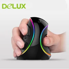 Delux Wired Mouse Vertical Gaming Mouse M618 PLUS Ergonomi 6 Buttons 4000DPI Optical RGB USB Wireless Mice With Wrist Support