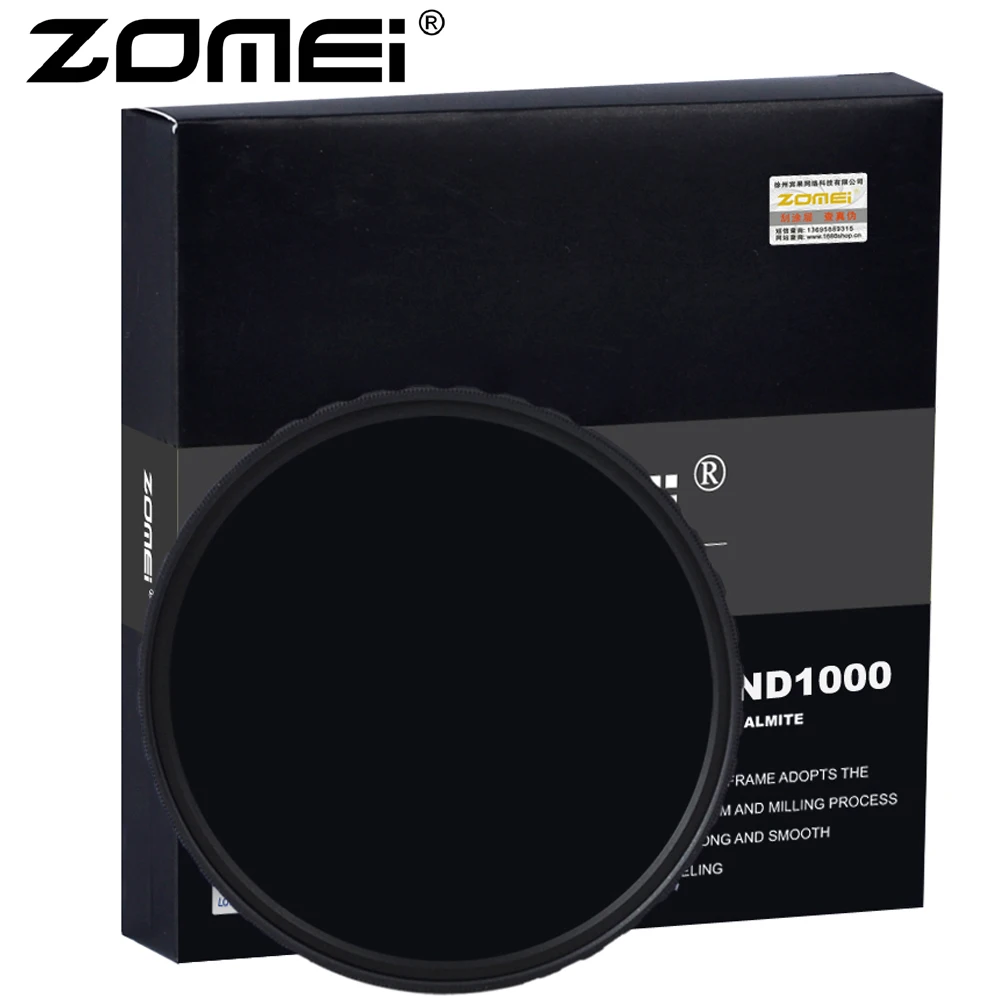 

ZOMEI Ultra HD-W MC-ND1000 Filter German Glass Neutral Density Camera Lens 52-82mm 18layer coating 2.3mm Frame Height