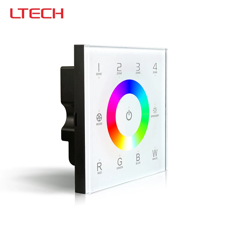 

D8 touch panel rgbw led controller,2.4g rf wireless 4 zones control dmx512 signal ouput for rgbw led strip bulb dc12-24v