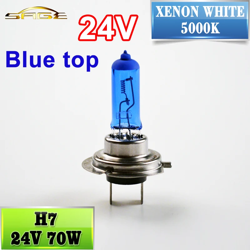

Hippcron H7 24V 70W Halogen Lamp Super White 5000K Quartz Glass Dark Blue Car HeadLight Auto Replacement Bulb
