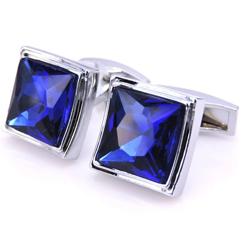 DY French men's fashion Cufflinks quality blue crystal Cufflinks for