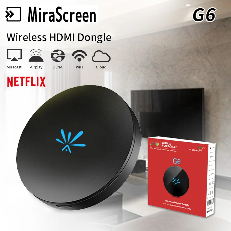 

MiraScreen G6 Miracast WiFi Dongle NetFlix YouTube for Iphone PC Home Smart HD TV stick Android pc wifi display TV stick Adapte