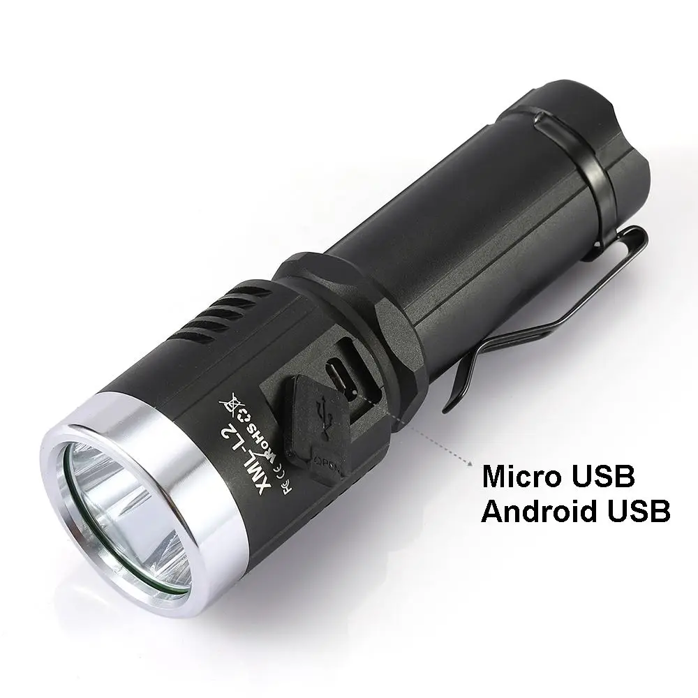 AloneFire X901 L2 светодиодный фонарик 18650 Micro usb перезаряжаемый светодиодный фонарь ультра яркий ручной водостойкий фонарь