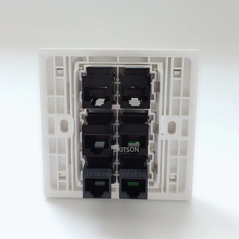 6 Ports CAT5E RJ45 Female to female wall panel pic 2
