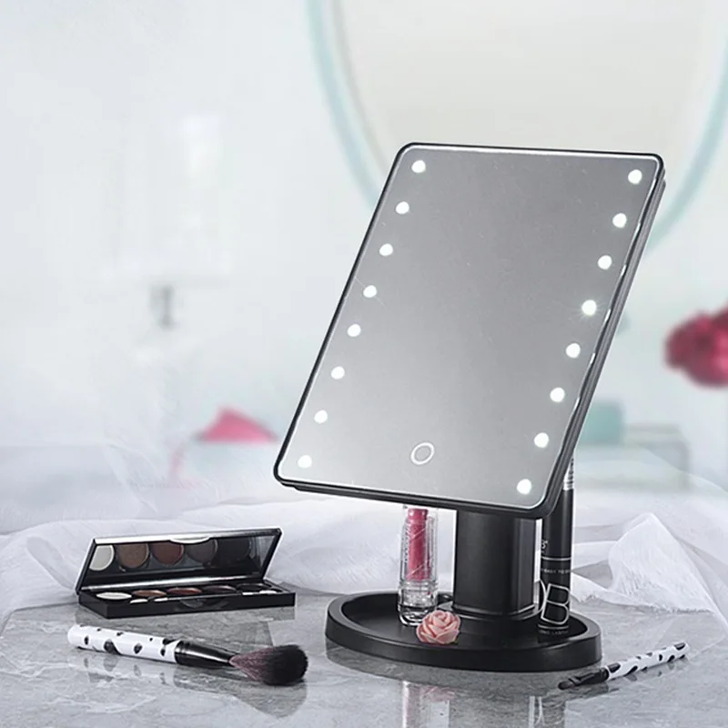 360 светодио дный LED сенсорный экран макияж зеркало косметический свет поворачивается Настольный 16/22 до Nachtlampje Veilleuse lampara лампе