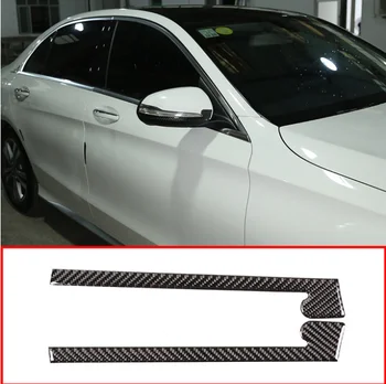 

2pcs Real Carbon Fiber Side Rear View Mirror Decoration Strip Stickers For Mercedes Benz C Class W205 GLC X253 2015-2019 Parts