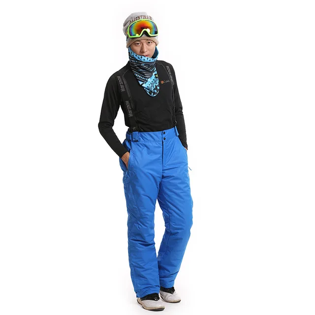 Marsnow-30 уличные зимние лыжные Мужские штаны утолщенные теплые ветрозащитные водонепроницаемые зимние лыжные сноубордические штаны дышащие мужские брюки - Цвет: Синий