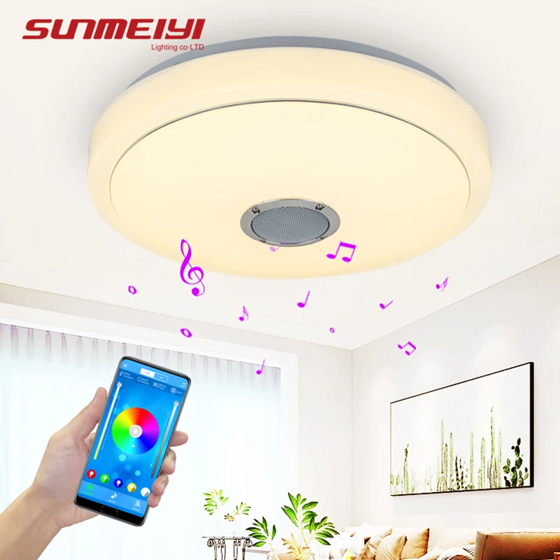 Современный Bluetooth потолочный Дистанционное управление освещением и приложение умный свет для гостиной спальни с регулируемой яркостью