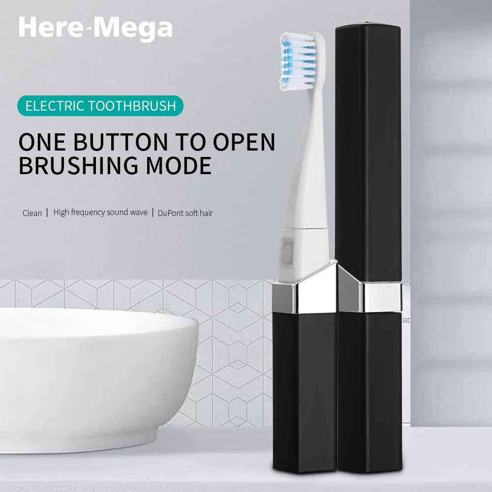 HERE MEGA Adult Sonic Electric Toothbrush Travel Portable Tooth Brush