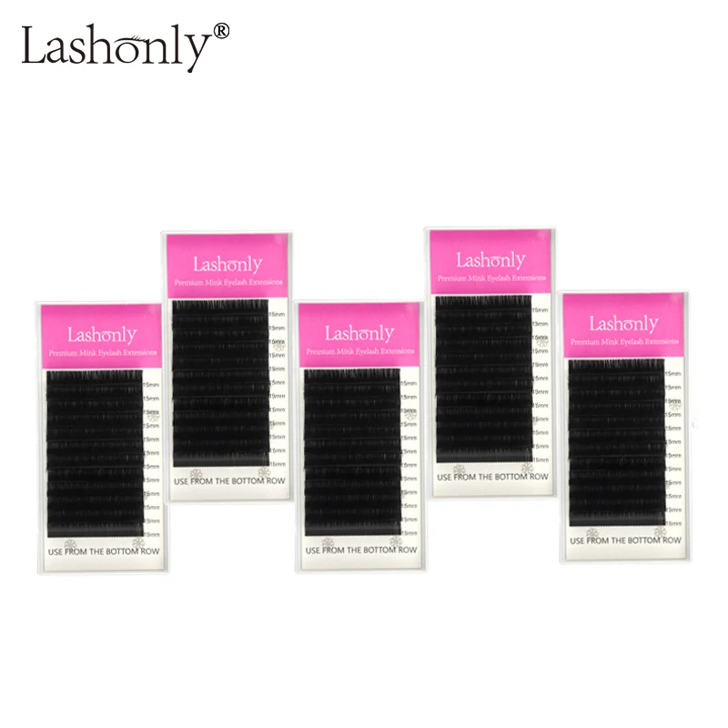 

Lashonly 5 cases/lot High Quality Mink Eyelash Extension Individual Eyelashes Natural Eyelashes Make Up Maquiagem Cilios