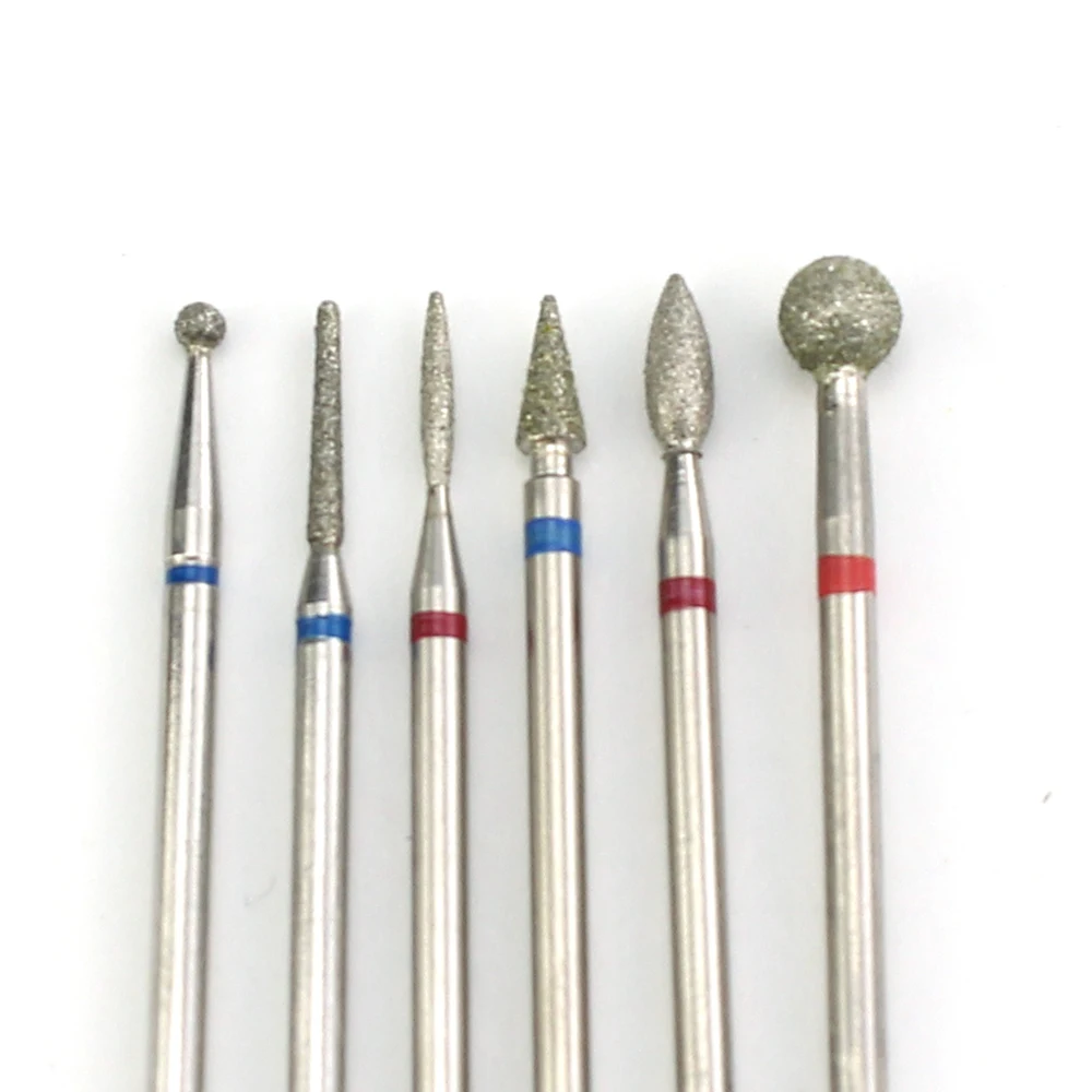 6pc Diamond Nail Drill Bit Set Milling Cutters For Manicure Electric Machine Pedicure Burr Bits Cuticle Remove Nail Art Tools