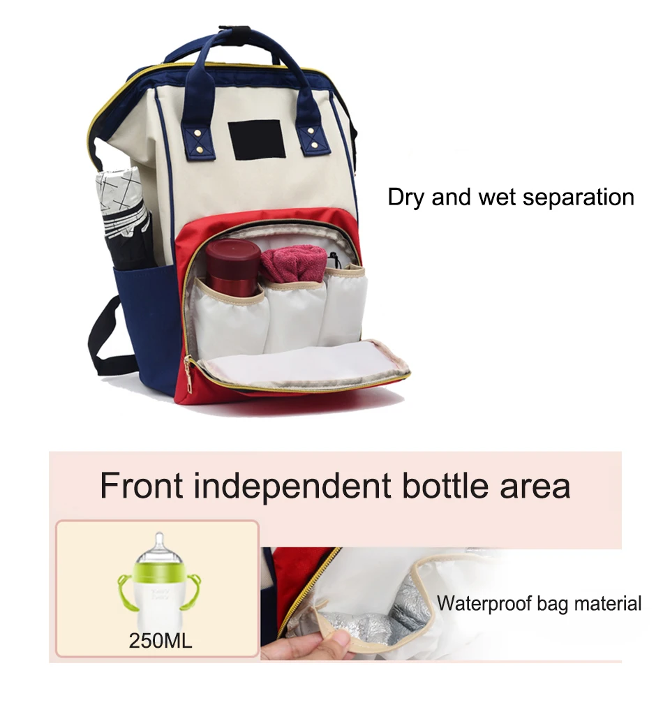 Мода Мумия подгузник материнства мешок большой Ёмкость Сумки для подгузников путешествия рюкзак кормящих сумка для ухода за ребенком Для