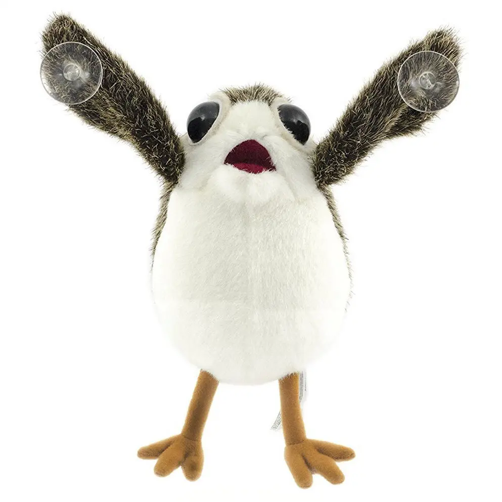 Cute Porg Bird Plush Peluches Toy Car Sucker Funny Porglet Bird Toy Story Elf on The 1