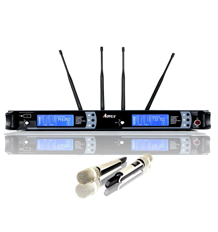 UHF Professional 4 Antenna True diversity Handheld Wireless Microphone