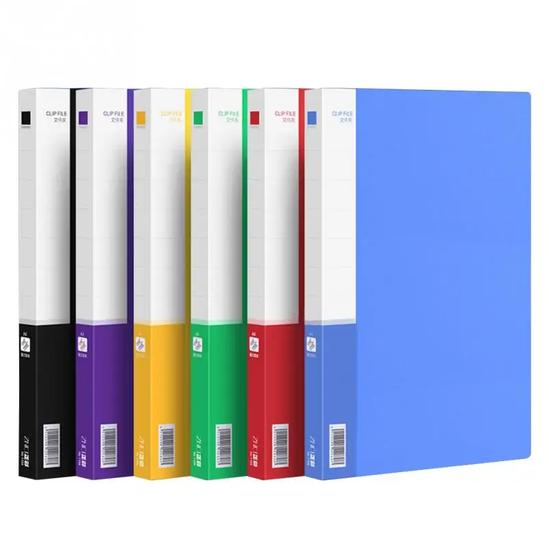 

A4 Paper File Folder Single/Double Clip Durable Lightweight Paper File labels on the Side and Front Office School Supplies