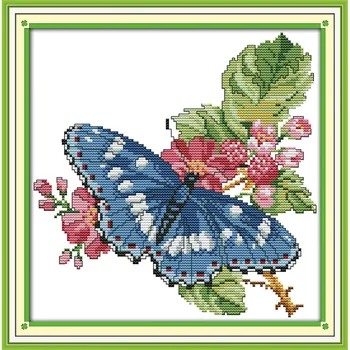 

Everlasting love Butterflies over flowers (8) chinese Cross stitch kits Ecological cotton stamped 11CT DIY Christmas decoration