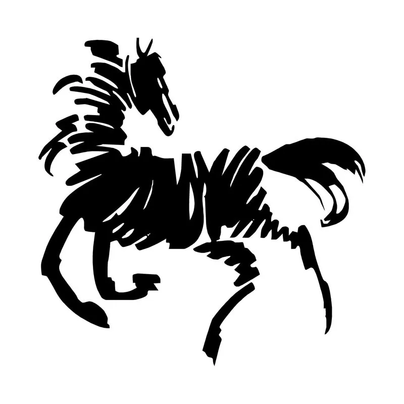 14.6*14.6CM Graffiti Horse Creative Car Styling Decal Stickers Motorcycle Decorative Sticker Black/Silver C9-1229 | Автомобили и